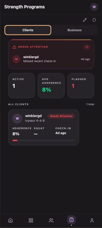 Coaching client management